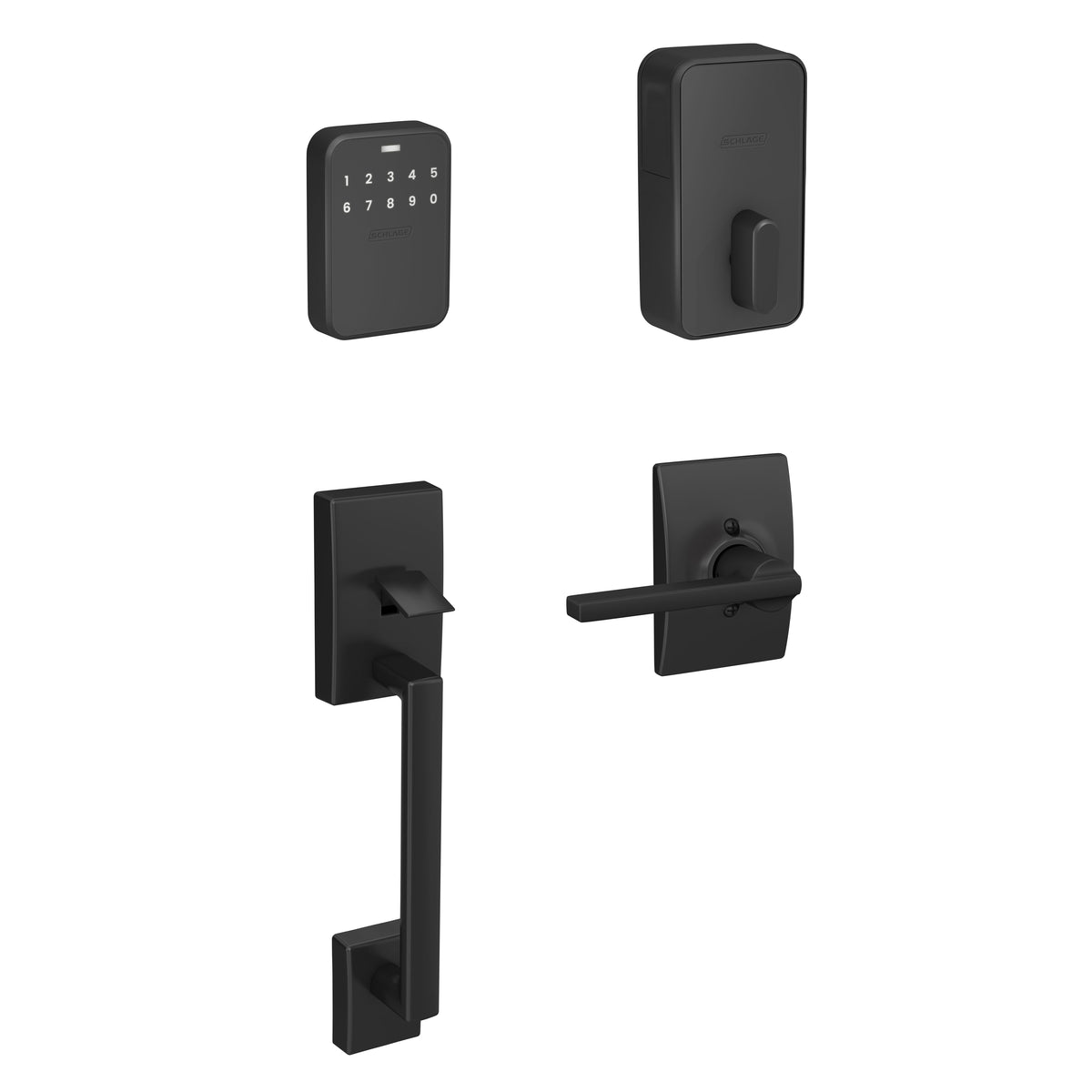 Schlage Sense Pro™ Smart Deadbolt and Latitude Lever Handleset with Century Trim