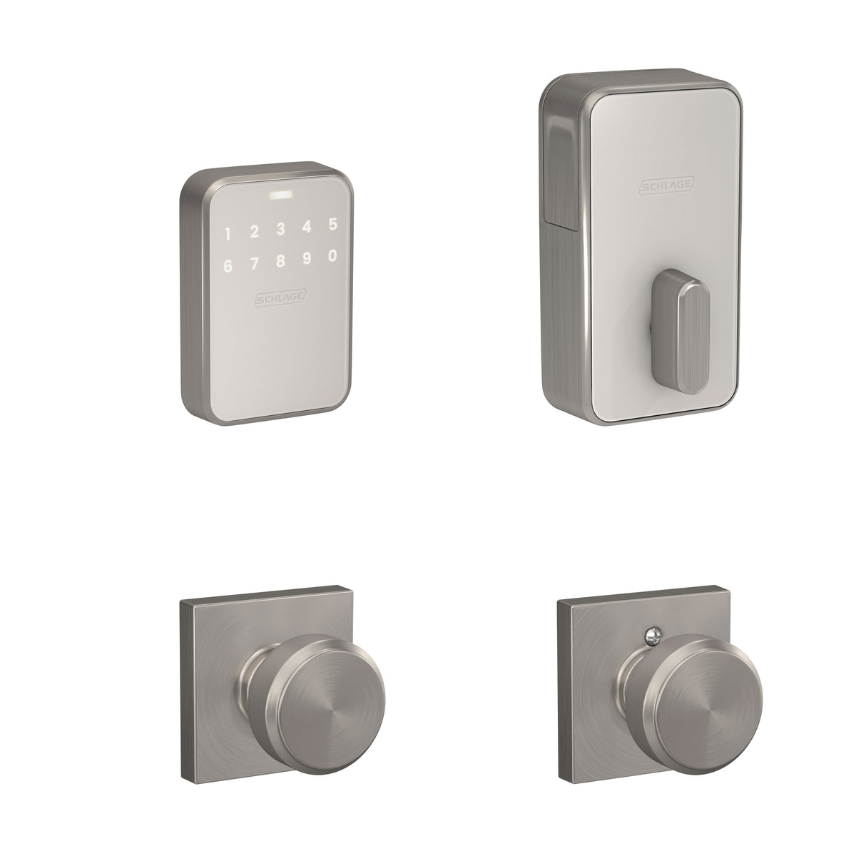 Schlage Sense Pro™ Smart Deadbolt and Bowery Knob with Collins Trim