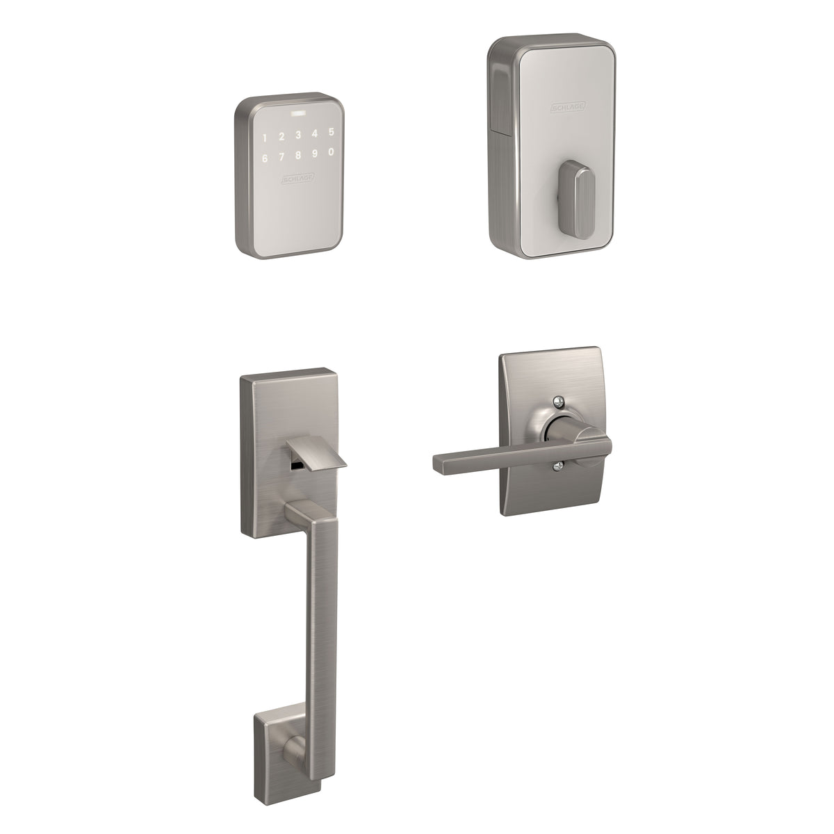 Schlage Sense Pro™ Smart Deadbolt and Latitude Lever Handleset with Century Trim